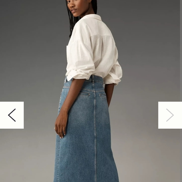 NWOT Anthropolgie Philcro Denim Button-Front Maxi Skirt Sz 18w - Picture 5 of 10